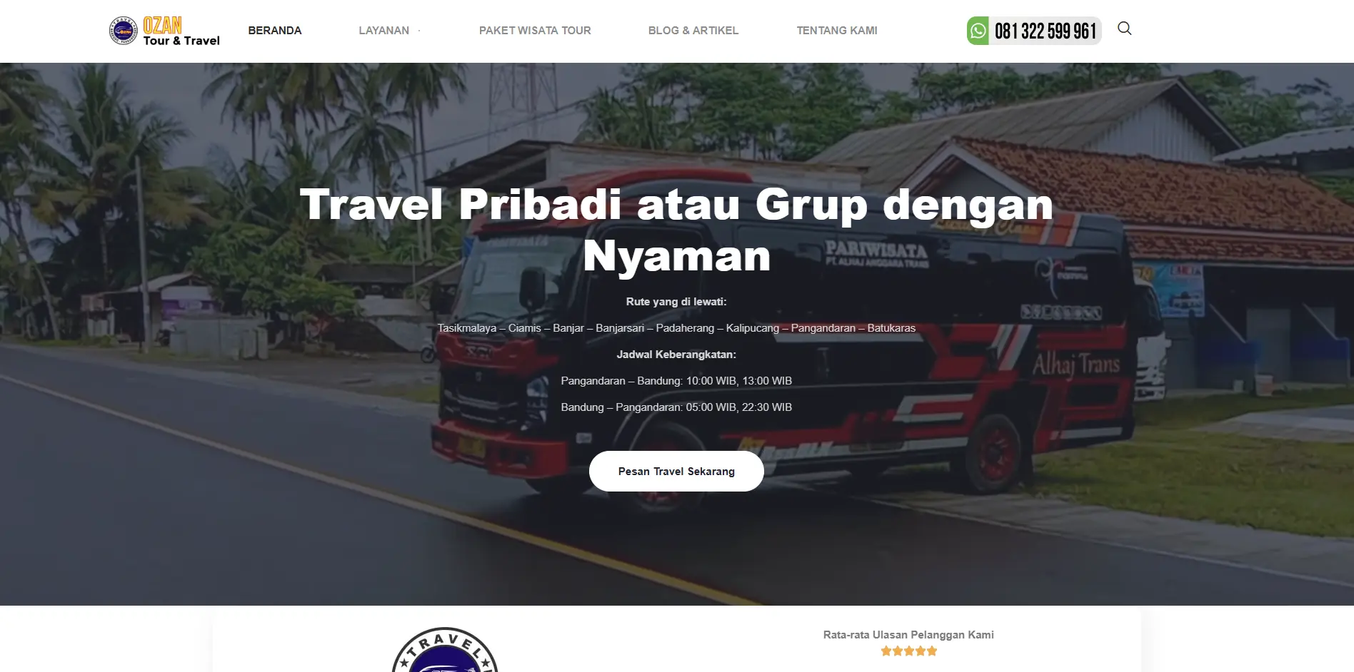Website Tour & Travel - Ozantravel.com